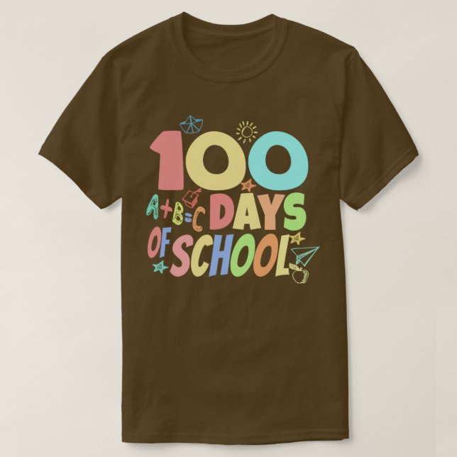 Camiseta 100 dias de escola, 100 dias mais espertos ideais  (Frente do Design)