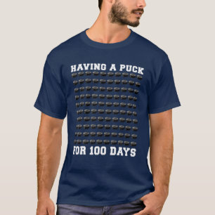 Camiseta 100 Dias De Escola 100 Pucks De Hockey 100 Dias De