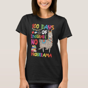 Camiseta 100 Dias De Escola 2ª Série Llama Sem Problema St