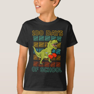Camiseta 100 Dias De Escola 2025 Boxe De Dinossauro Mma Art