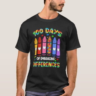 Camiseta 100 Dias De Escola Abraçando Diferenças Autismo C