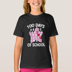 Camiseta 100 Dias De Escola Alfabeto 100º Dia Professor 