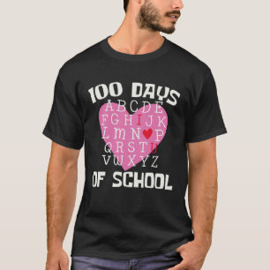 Camiseta 100 DIAS DE ESCOLA Alfabeto 100º Dia Professor Alu