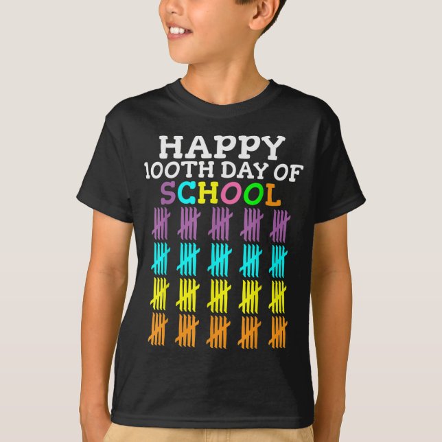 Camiseta 100 Dias De Escola Aluno Professor (Frente)