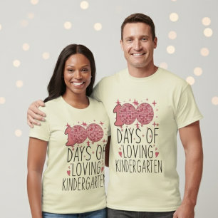 Camiseta 100 Dias de Escola Amando o Jardim de Infância Dis