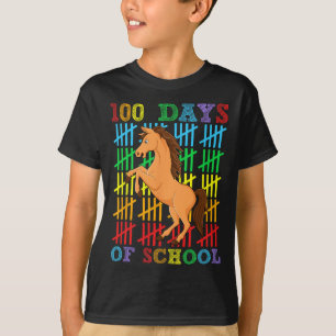 Camiseta 100 Dias De Escola Amante De Cavalos Meninos Menin
