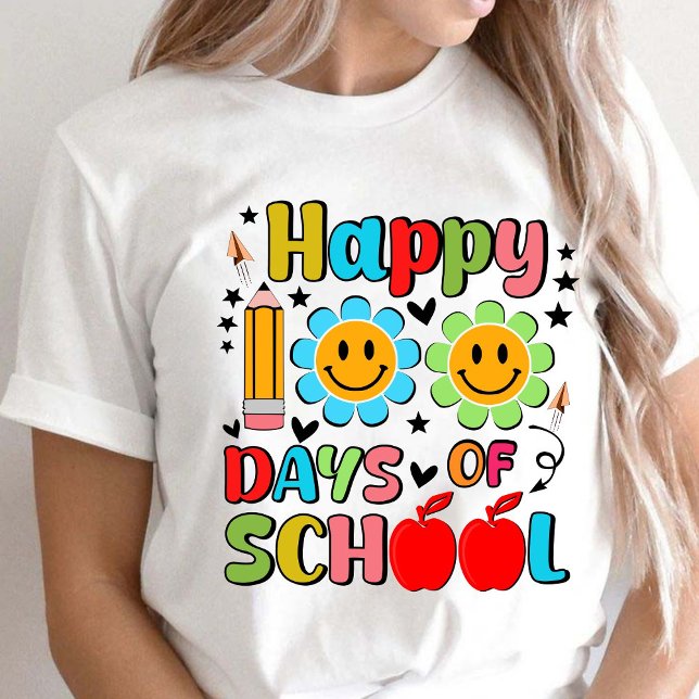 Camiseta 100 dias de escola. apreciação de professores.prof (happy 100 days of school shirt, teacher gift, teacher appreciation gifts, teachers gift shirts)