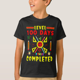 Camiseta 100 Dias De Escola Completaram O Jogo De Jogo De 1