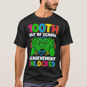 Camiseta 100 Dias De Escola Desbloqueou Jogador 100 Dias De