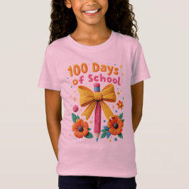 Camiseta 100 dias de escola - Design de lápis floral
