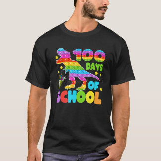 Camiseta 100 Dias De Escola Dinosaur Pop it Professor Crian