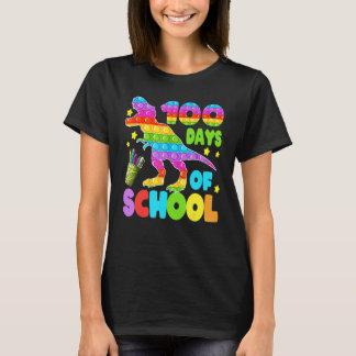 Camiseta 100 Dias De Escola Dinossauro Pop it Professor Cri