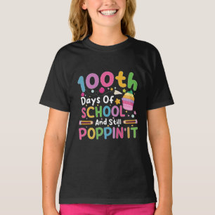 Camiseta 100 Dias De Escola E Ainda Poppin' Garota 