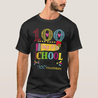 Camiseta 100 dias de escola e crianças em vida de professor