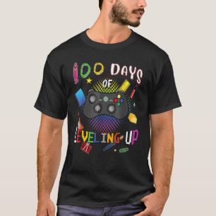 Camiseta 100 dias de escola elevando o vídeo game 100º D