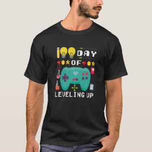 Camiseta 100 dias de escola elevando o vídeo game 100º D