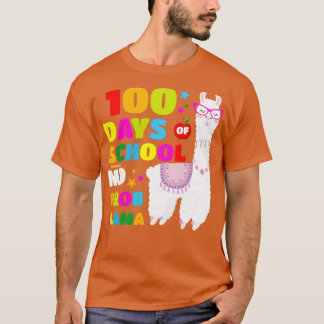 Camiseta 100 dias de escola Engraçado Llama 100 dias Profes