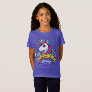 Camiseta 100 dias de Escola Ensino Magical Learning Unicórn