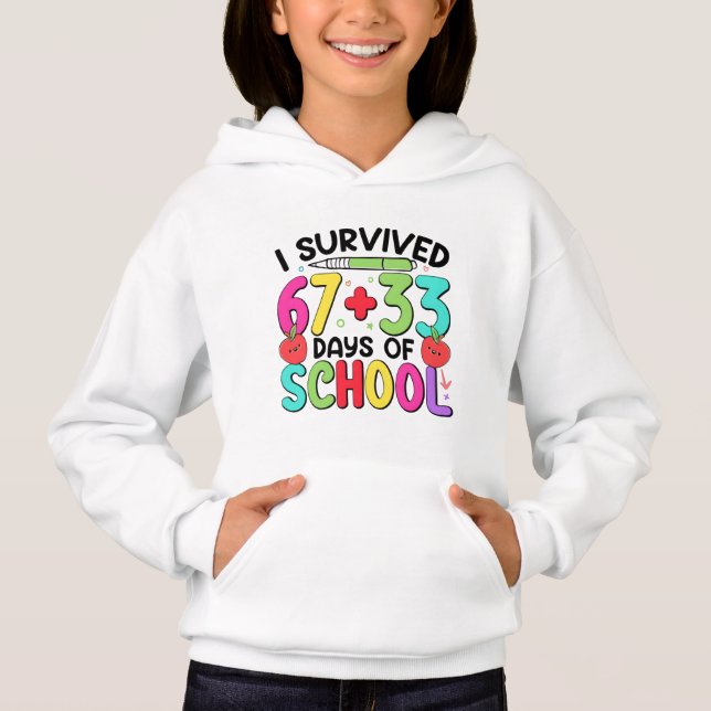 Camiseta 100 Dias de Escola Eu Sobrevivi 6733 (Frente)