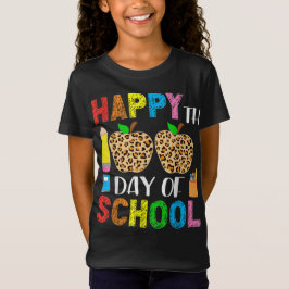 Camiseta 100 Dias De Escola Leopardo Professor E Aluno