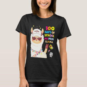 Camiseta 100 Dias de Escola Llama Sem Problemas Usando Boné