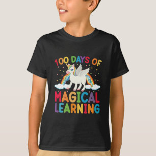 Camiseta 100 Dias De Escola Mágica Aprendendo Unicórnio Men