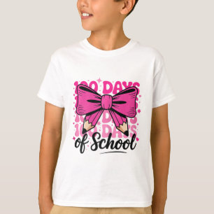 Camiseta 100 Dias De Escola Meninas Professora Coquette Laç