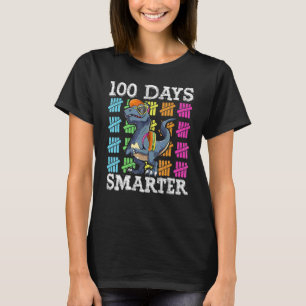 Camiseta 100 Dias De Escola Meninos Rex Crianças Mais Intel
