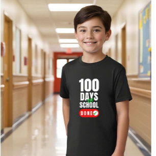 Camiseta 100 Dias de Escola: Nível 100 Desbloqueado