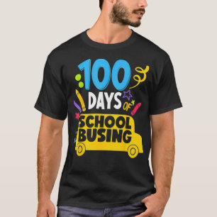 Camiseta 100 Dias De Escola Ocupando Crianças-Carro De Ônib