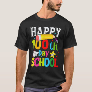 Camiseta 100 Dias De Escola Para Crianças De Professores Fe