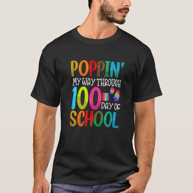 Camiseta 100 Dias De Escola para Crianças e Professores do  (Frente)