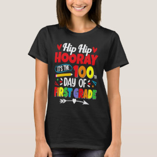 Camiseta 100 Dias De Escola Para Crianças Meninos Primeira