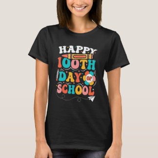 Camiseta 100 Dias De Escola Para Crianças Professor Feliz 1