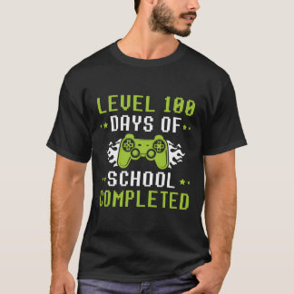 Camiseta 100 dias de escola para jovens jogadores de jogos 