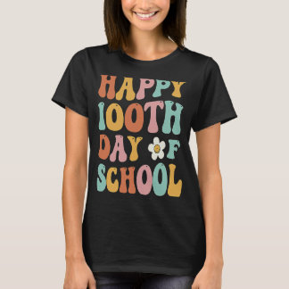 Camiseta 100 Dias de Escola Para Professor Aluno Retro Vint