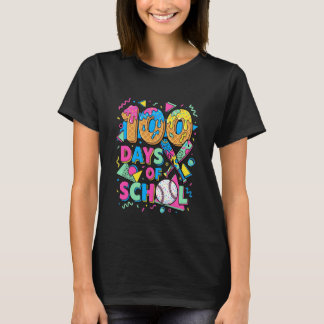 Camiseta 100 Dias de Escola para Professor Estilo Retrô 80s