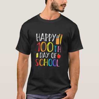 Camiseta 100 Dias De Escola Para Professor Feliz 100º Dia C