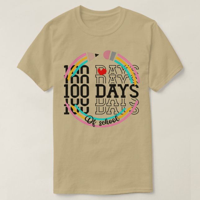 Camiseta 100 dias de escola para professores Classic TShirt (Frente do Design)