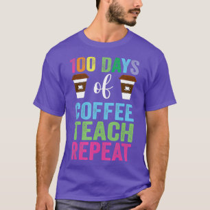 Camiseta 100 Dias De Escola Para Professores Homens Do Café