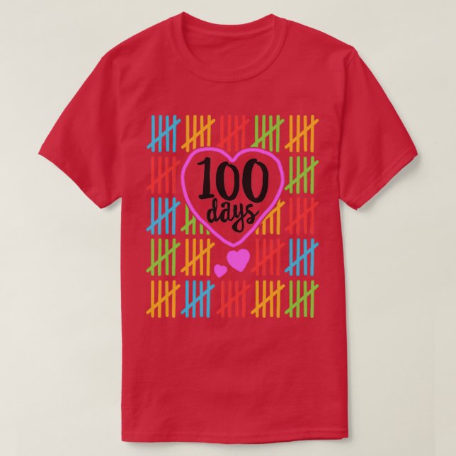 Camiseta 100 dias de escola para professores mulheres conta (Frente do Design)