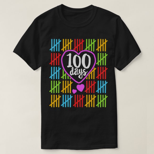 Camiseta 100 dias de escola para professores mulheres conta (Frente do Design)