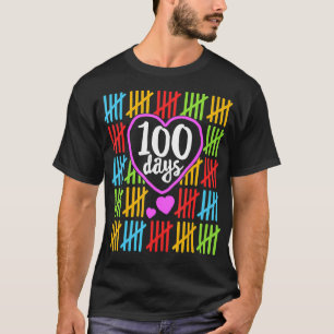 Camiseta 100 dias de escola para professores mulheres conta
