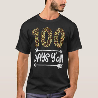 Camiseta 100 Dias De Escola Pessoal Impressão De Leopardo 1
