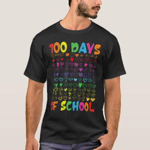 Camiseta 100 Dias De Escola Professor Crianças Aluno Menino