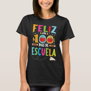 Camiseta 100 dias de escola professor em espanhol