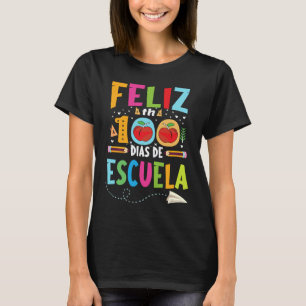 Camiseta 100 dias de escola professor em espanhol