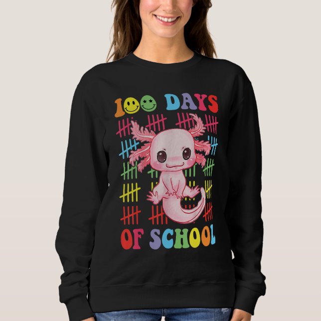Camiseta 100 Dias de Escola Professor Feliz 100 Dias Axolot (Frente)
