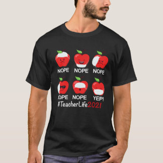 Camiseta 100 Dias de Escola Professor Maçã Usando Máscara E