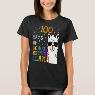 Camiseta 100 Dias De Escola Sem Prob Lama Llama Professora 